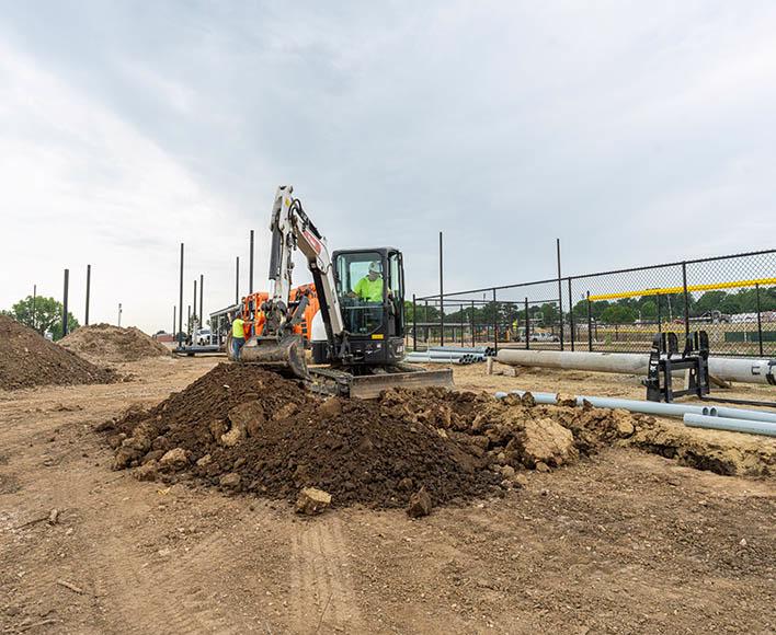 McElroy Excavation digging at new construction site.